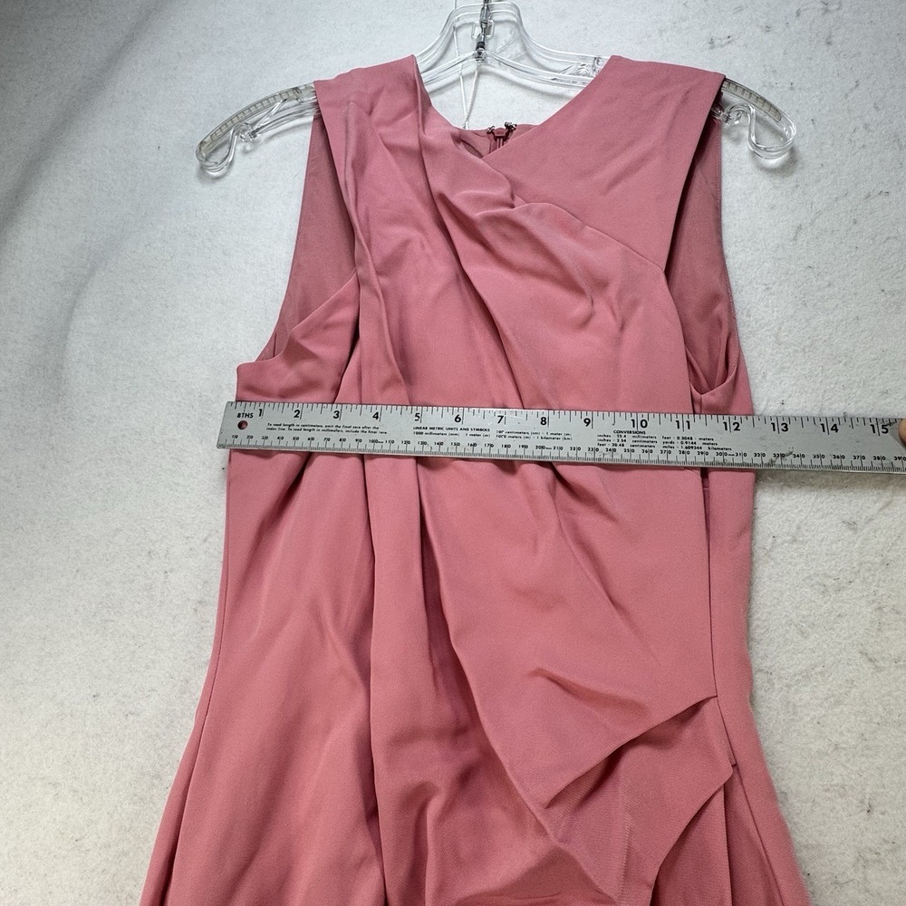 NEW $480 REISS Imogen Sleeveless Ruched Midi Dress in Pink Fitted Side Slit US 4 - Picture 9 of 14